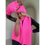 Roosa komplekt(müts,kindad,sall)