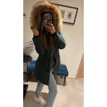 Roheline talveparka,naturaalse karvaga