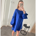 Sinine A-lõikeline pika varrukaga kleit