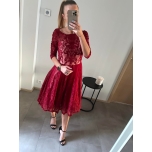 Punane luksuslik pikem skater kleit