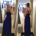 Sinine pikk kleit pluss suurusele