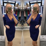 Sinine kolmveerand varrukaga mini kleit