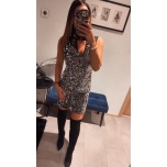 Hõbedane pehme litritega chocker kleit