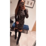 Must pitsist bodycon mini kleit