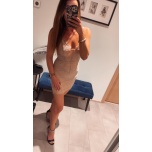 Halli/Heleroosaga pitsiga mini kleit