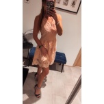 Heleroosa pitsist skater kleit