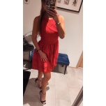 Punane pitsist skater kleit