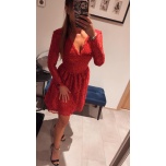 Punane pitsist skater kleit