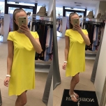 Kollane A-lõikeline kleit