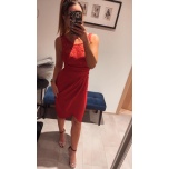 Punane pidulik midi kleit