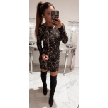 Must pitsist bodycon mini kleit